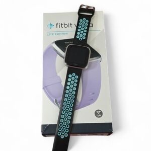 Fitbit Versa Lite Edition Smartwatch - Black with Teal Accents